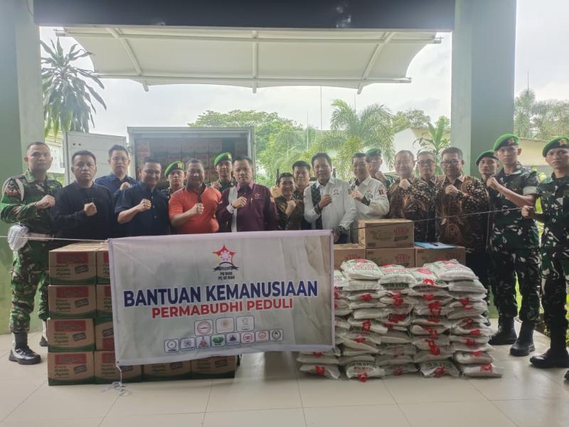 Salurkan Bantuan Logistik untuk Korban Bencana Sumatera, Permabudhi Riau Gandeng Kodam Pekanbaru